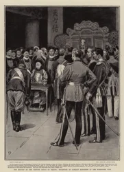 De Terugkeer van het Chinese Hof naar Peking, Ontvangst van Buitenlandse Ministers in de Verboden Stad